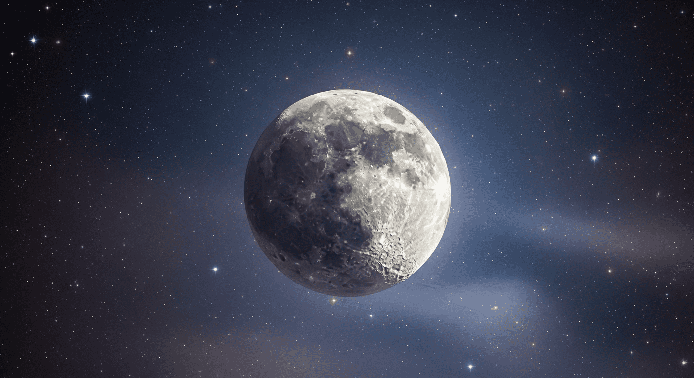 Fase atual da Lua em 2 de julho de 2025