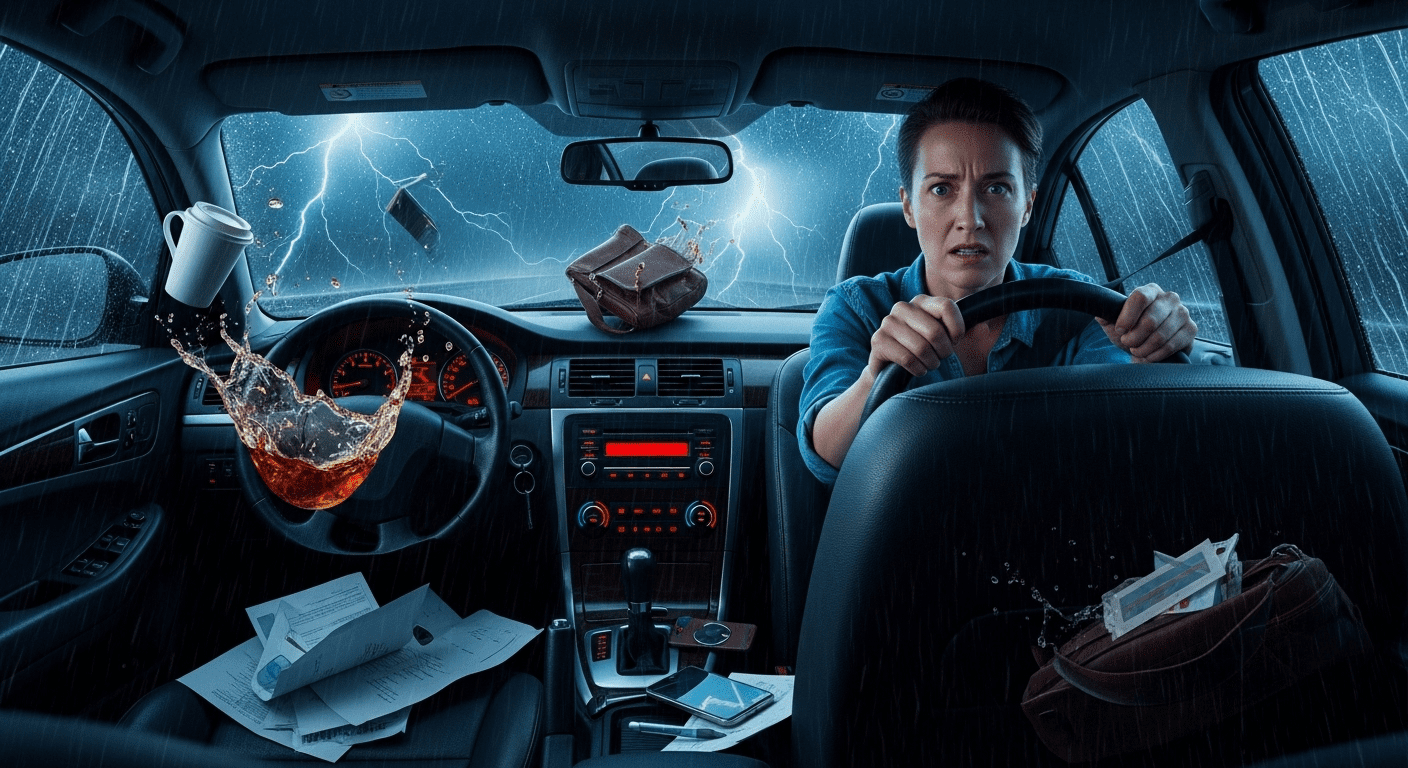 Riscos e punições de levar objetos soltos no carro